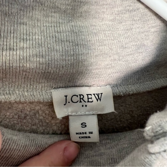 J. Crew Factory Wide Button-Collar Tunic Sweatshirt Oatmeal Heather - Picture 12 of 16